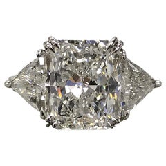 5 Karat GIA zertifizierter quadratischer Diamantring mit Strahlenschliff