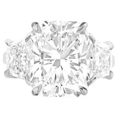 GIA Certified 2 Carat Three Stone Long Emerald Cut Diamond Ring