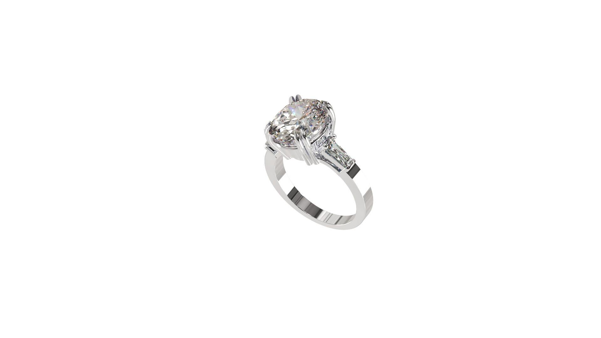 Women's or Men's IGI Certified 3 Carat Oval Cut Diamond Ring