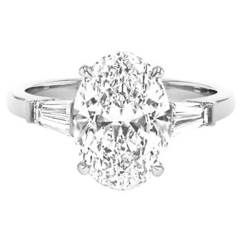 5-Carat Oval Diamond Platinum Ring 
