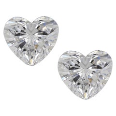 GIA Certified 5 Heart Shape Diamond Studs Earrings