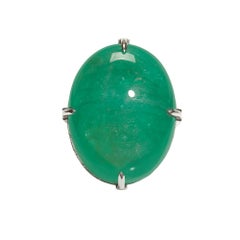 GIA Certified 50 Carat Colombian Emerald Diamond Platinum One of a Kind Ring