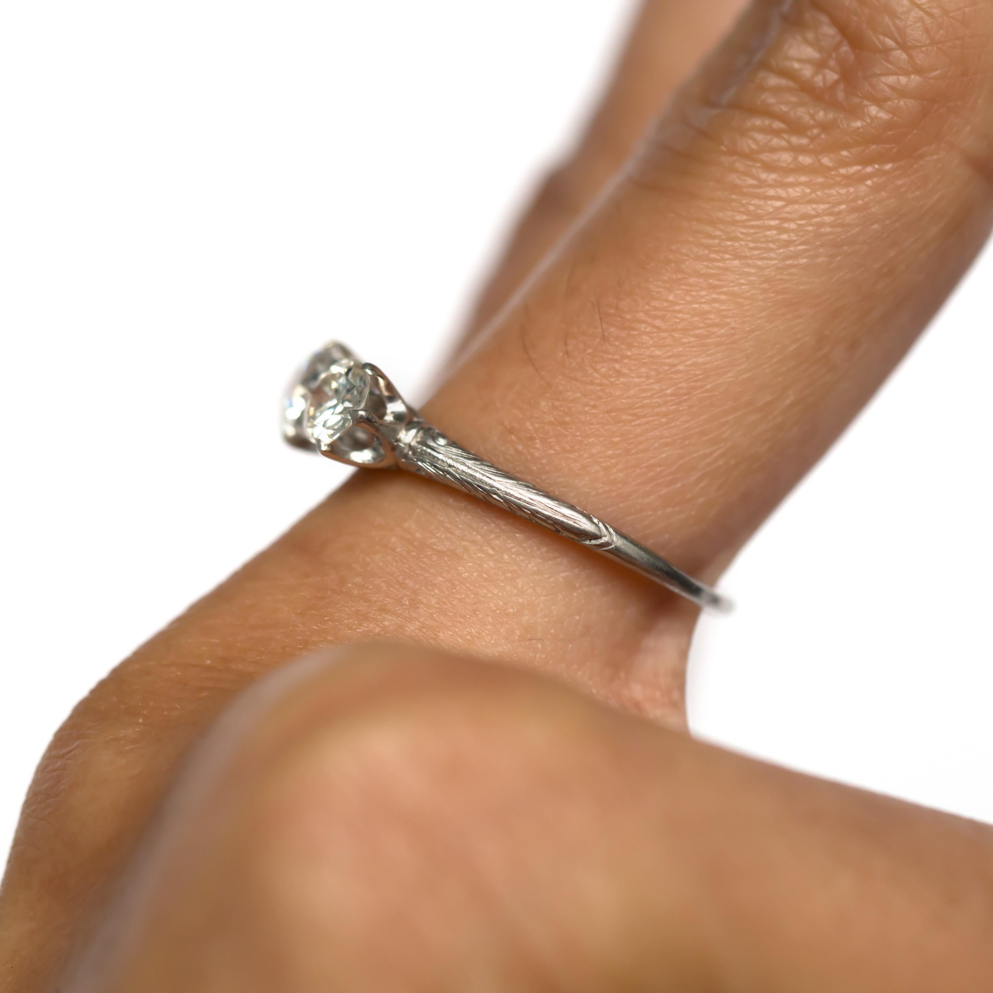 GIA Certified .50 Carat Diamond Platinum Engagement Ring 3