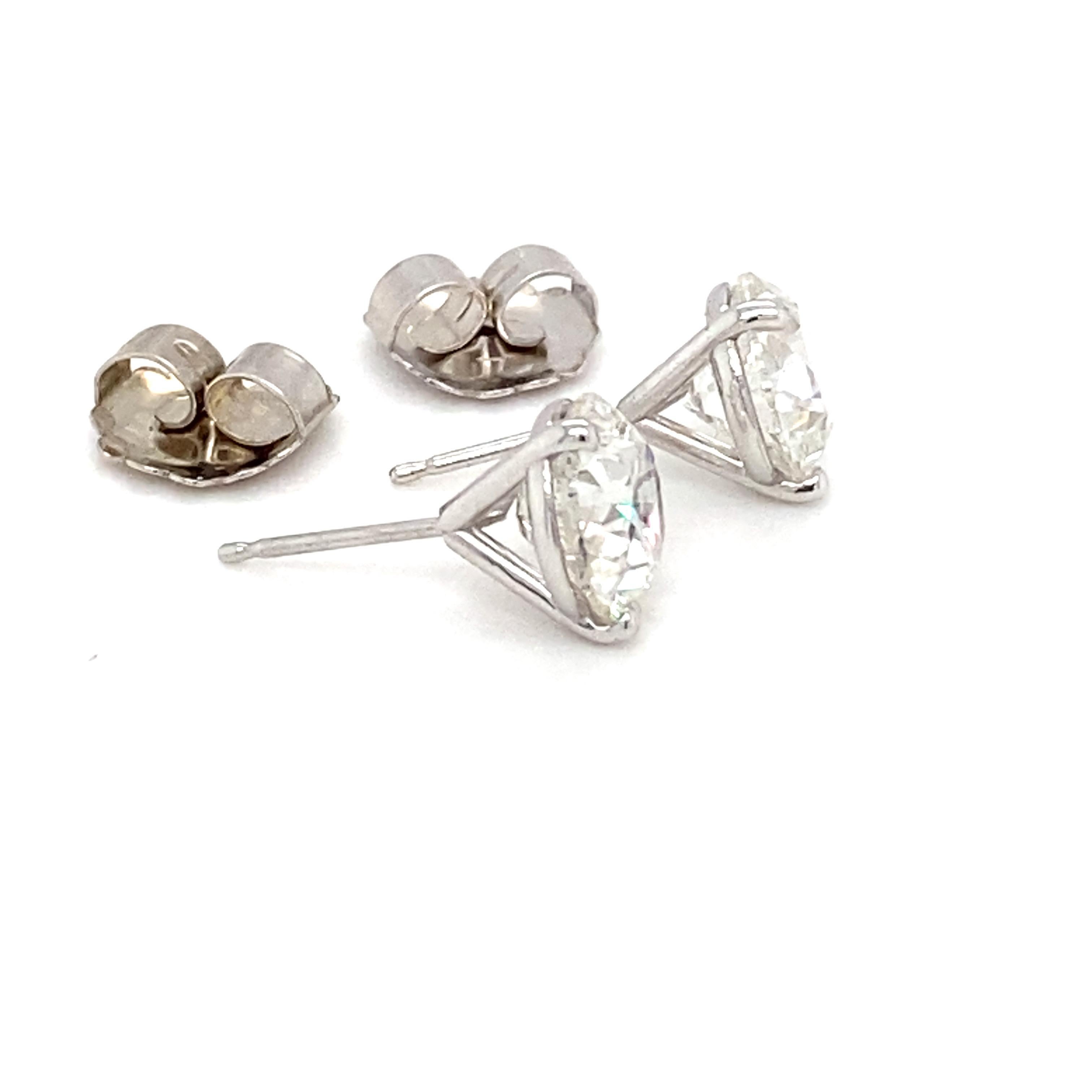 GIA Certified 5.00 Carat Brilliant Cut Diamond Stud Earrings For Sale 6