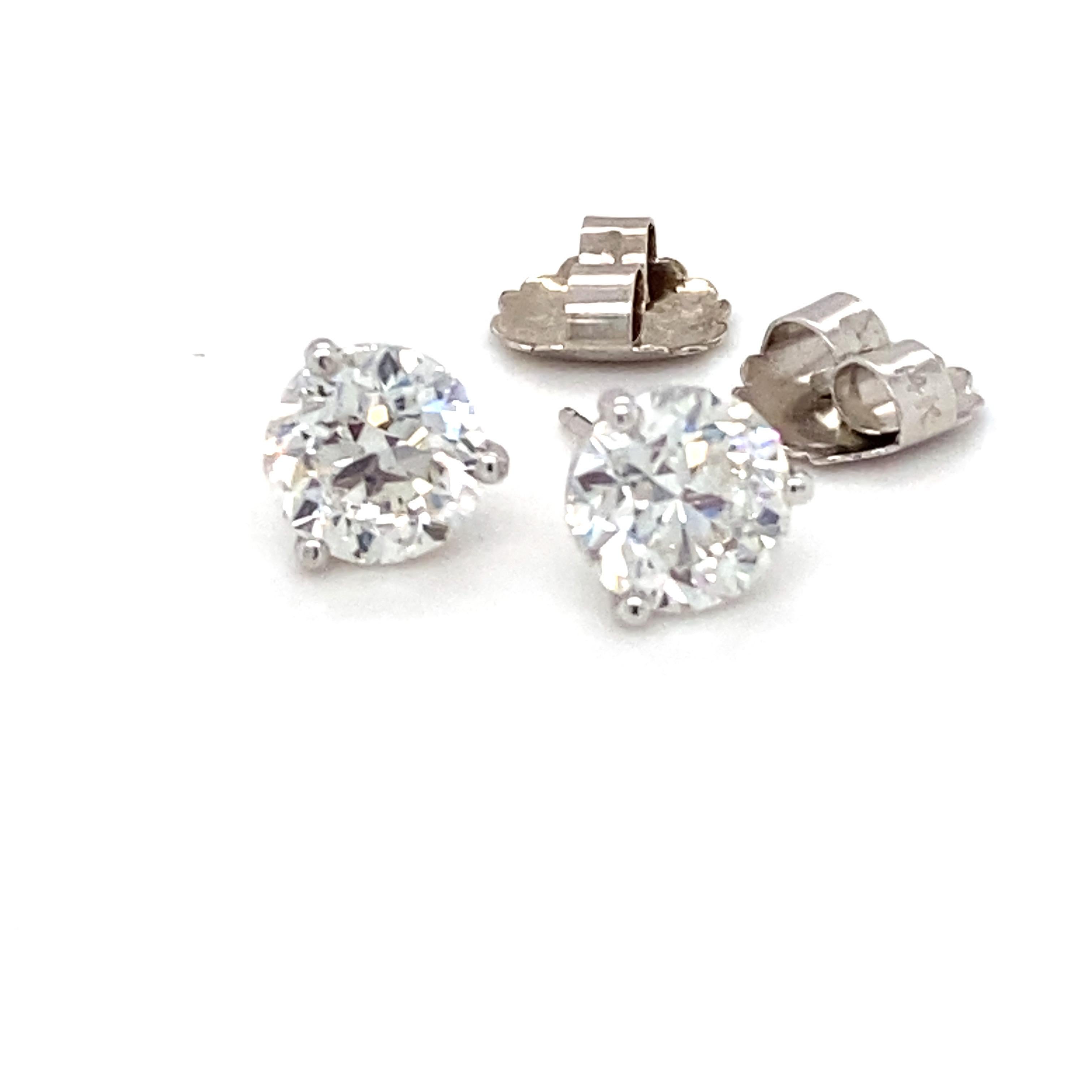 Contemporary GIA Certified 5.00 Carat Brilliant Cut Diamond Stud Earrings For Sale