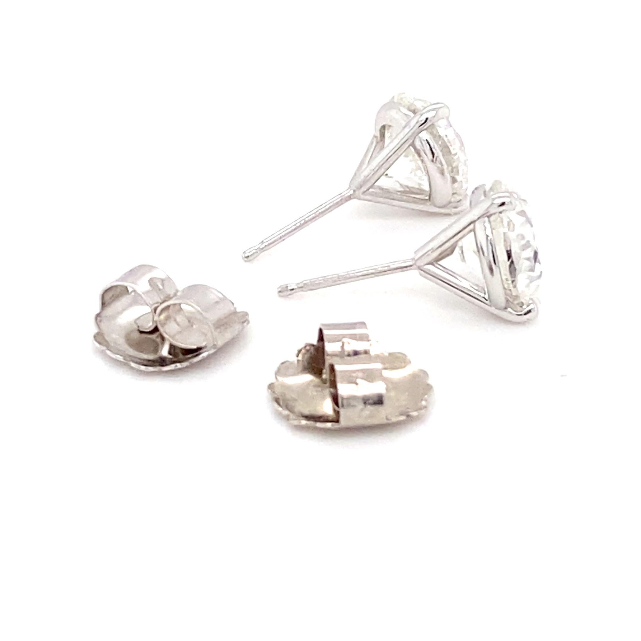 GIA Certified 5.00 Carat Brilliant Cut Diamond Stud Earrings For Sale 3