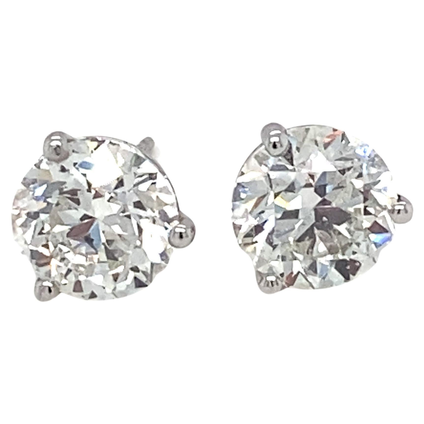 GIA Certified 5.00 Carat Brilliant Cut Diamond Stud Earrings
