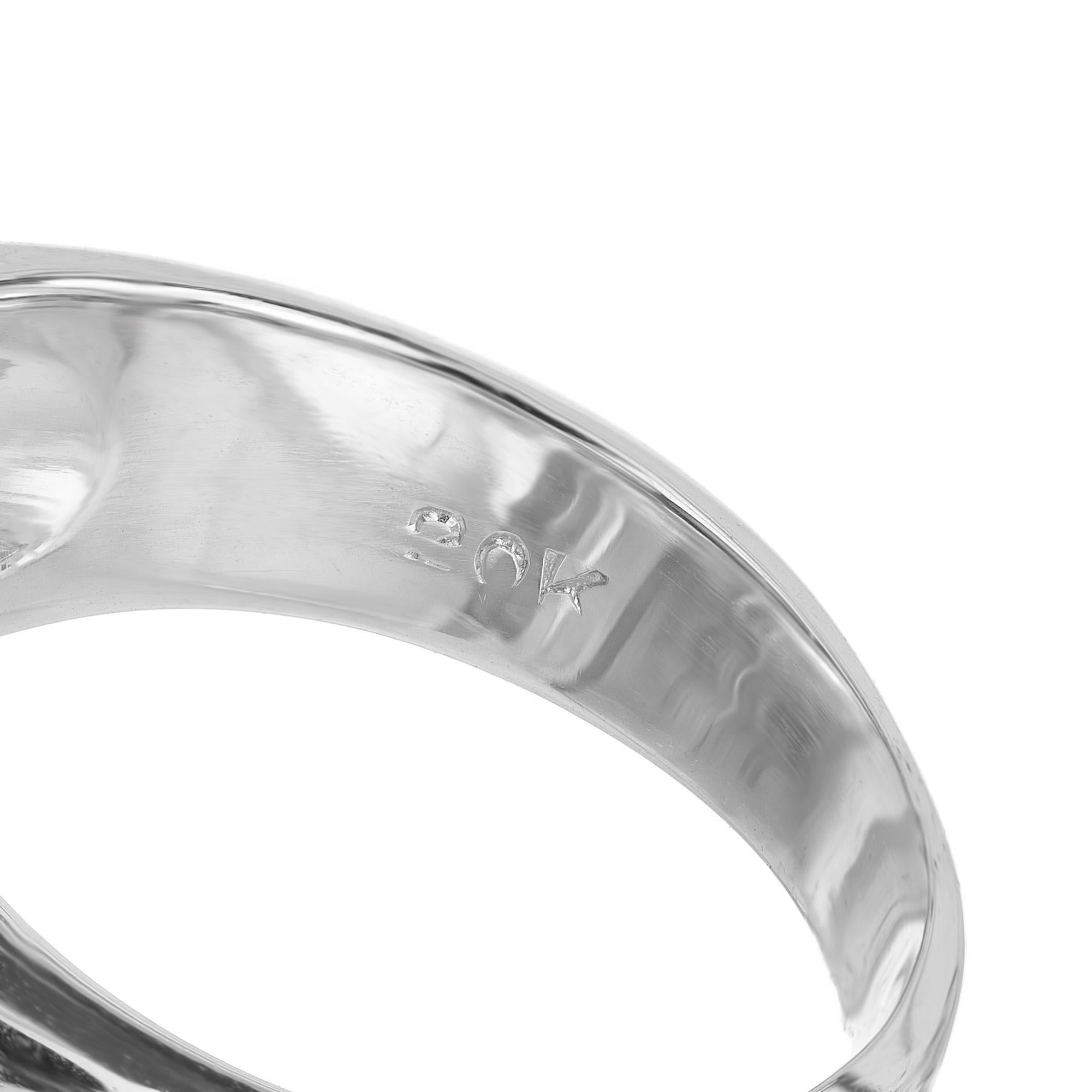 GIA Certified 5.00 Carat Cabochon Star Sapphire White Gold Men's Dome Ring For Sale 2