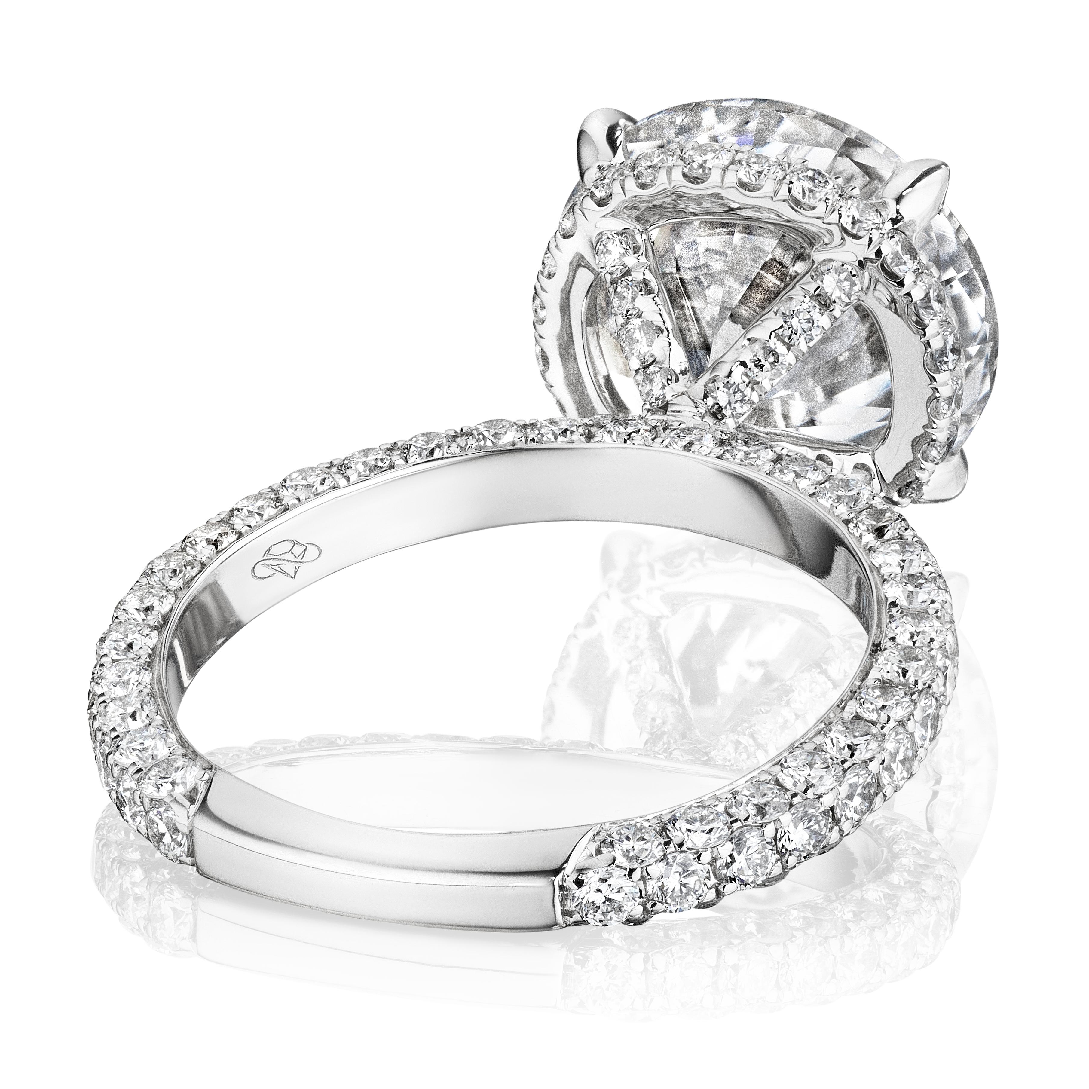 Modern GIA Certified 5.00 Carat D VS2 Round Diamond Engagement Ring 