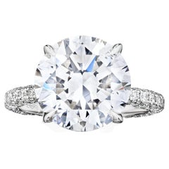 Bague de fiançailles « Catherine » avec diamant rond de 5,00 carats D SI1 certifié GIA