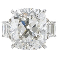 GIA Certified 5.00 Carat E Cushion Cut Diamond Ring