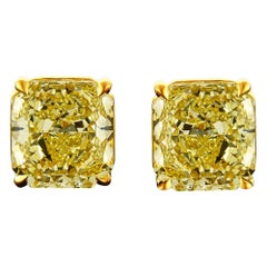 Spectra Fine Jewelry GIA Certified 5 Carat Each Fancy Yellow Earrings