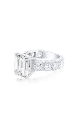 GIA Certified 5.00 Carat Emerald Shape Diamond 18K Gold Ring