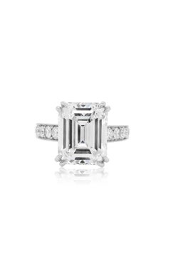 GIA Certified 5.00 Carat Emerald Shape Natural Diamond 18K Solitaire Ring