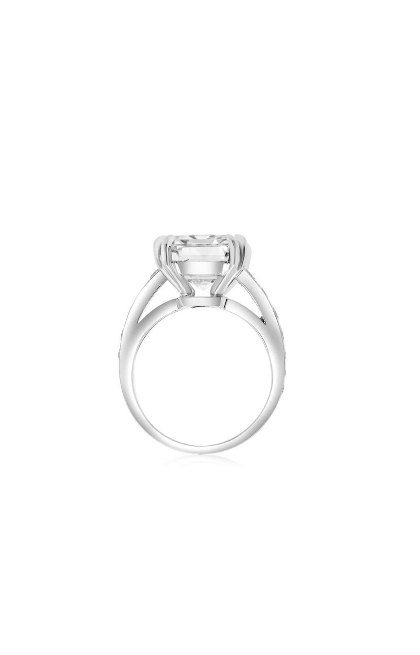 GIA zertifiziert 5,00 Karat Smaragd Form natürlichen Diamanten 18K Solitär Ring (Smaragdschliff) im Angebot