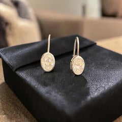 GIA Certified 5.00 Carat F/VS1 Oval Diamond Bezel Drop Earrings 18K White Gold