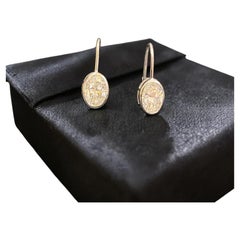 GIA Certified 5.00 Carat F/VS1 Oval Diamond Bezel Drop Earrings 18K White Gold