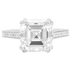 Bague solitaire en or 18 carats avec diamant naturel certifié GIA de 5,00 carats