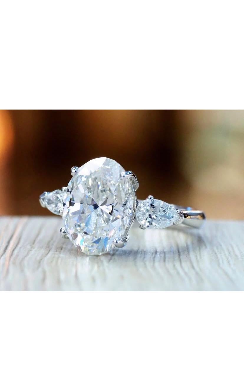 Oval Cut GIA Certified 5.00 Carat Oval Shape Diamond 18K Gold Solitaire Ring For Sale