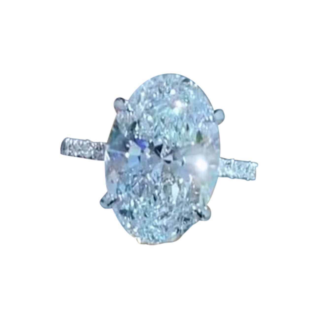 Bague solitaire en or 18 carats avec diamant de forme ovale de 5,00 carats certifié GIA