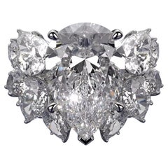 Anillo de oro de 18 quilates con diamante en forma de pera de 5,00 quilates certificado por el GIA
