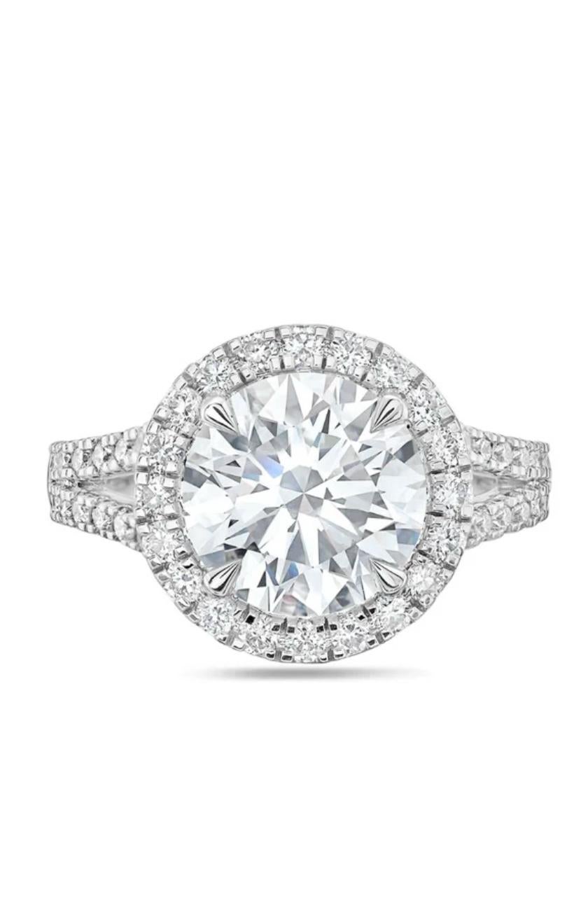 Bague solitaire en diamant certifié GIA de 5,00 carats de forme ronde Brillant 18K Pour femmes en vente