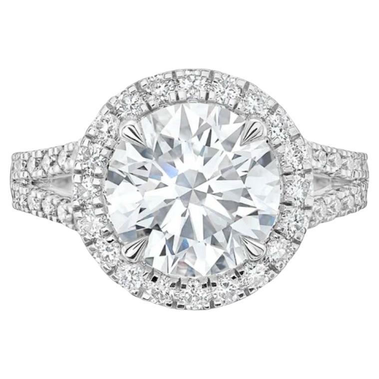 GIA Certified 5.00 Carat Round Brillant Shape Diamond 18K Solitaire Ring