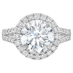 Anillo solitario de 18 quilates con diamante redondo brillante de 5,00 quilates certificado por el GIA
