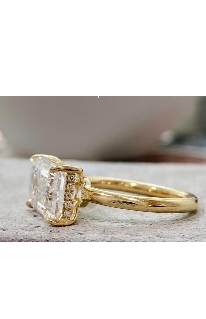 Bague en or 18 carats certifiée GIA 5,00 carats D/VVS2 Emerald Shape Diamond Neuf - En vente à Massafra, IT