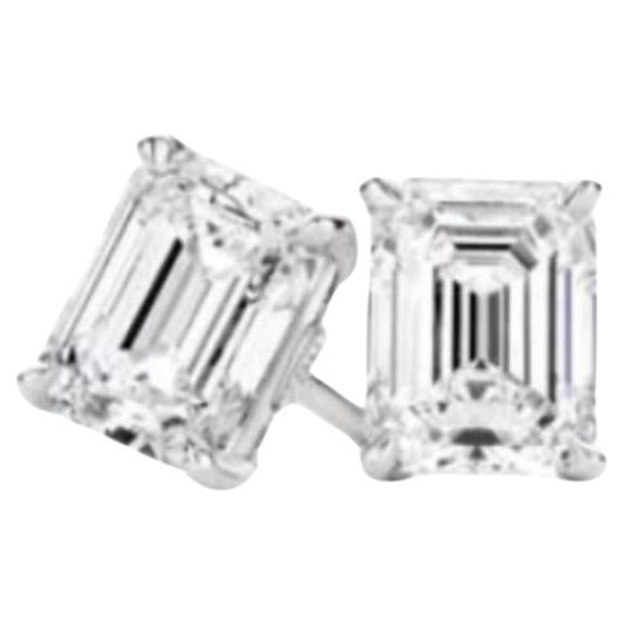 GIA Certified 5.00 Carati D/VVS2 Smeraldi a forma di diamante Orecchini in oro 18K in vendita