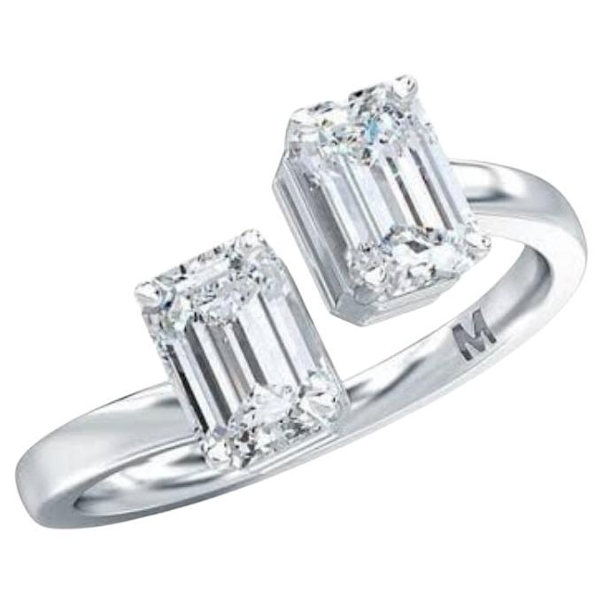 GIA Certified 5.00 Carati D/VVS2 Smeraldi a forma di diamante Anello in oro 18K in vendita