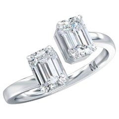 GIA Certified 5.00 Carati D/VVS2 Smeraldi a forma di diamante Anello in oro 18K