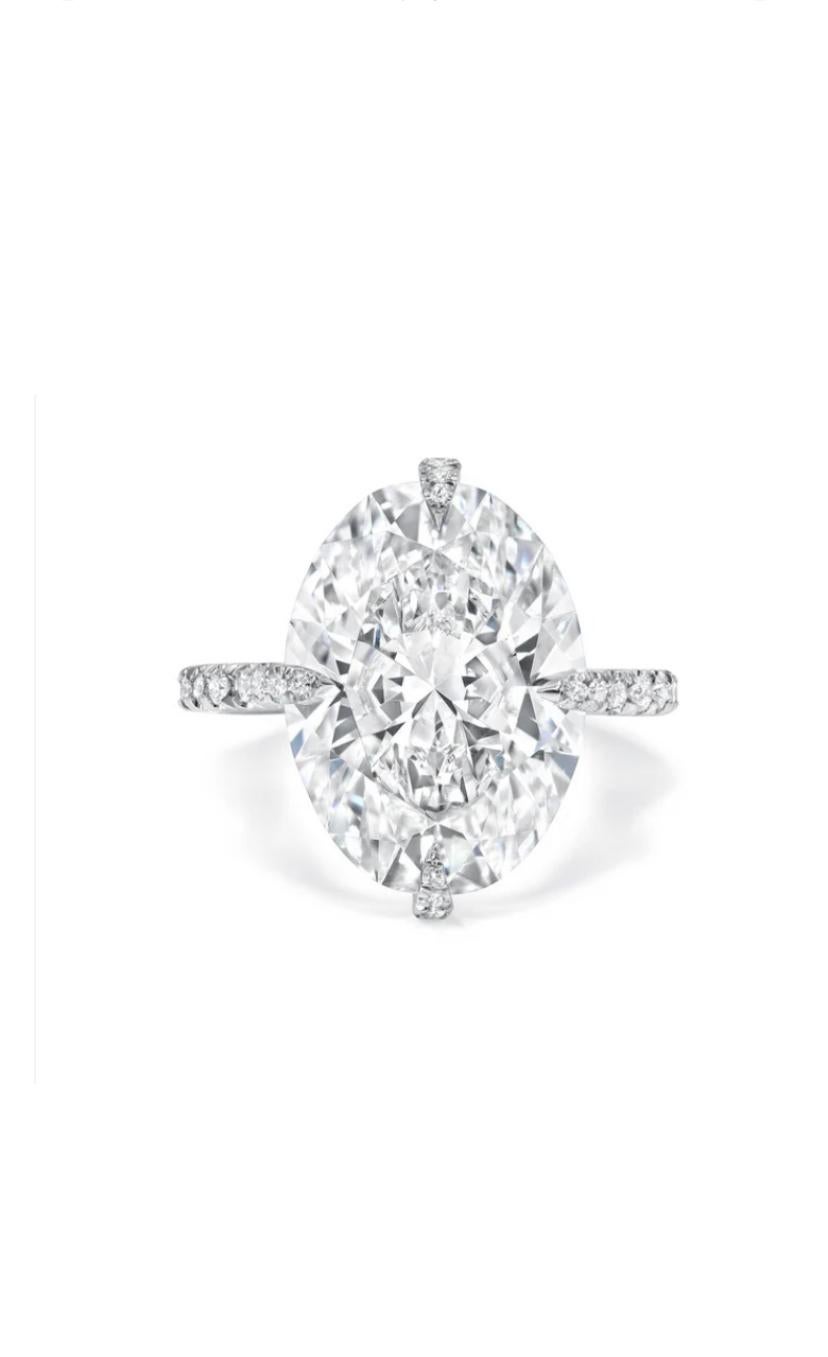 da uomo o donna GIA Certified 5,00 Carati E/VS2 Diamanti di forma ovale Anello solitario in oro 18K in vendita