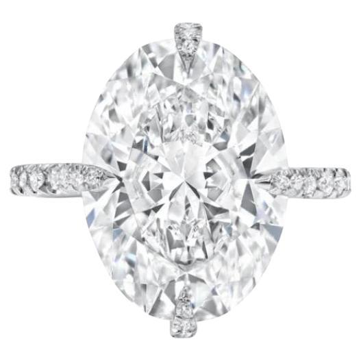 GIA Certified 5.00 Carats E/VS2 Oval Shape Diamonds 18K Gold Solitaire Ring