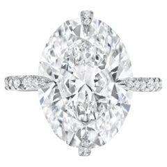 GIA Certified 5.00 Carats E/VS2 Oval Shape Diamonds 18K Gold Solitaire Ring