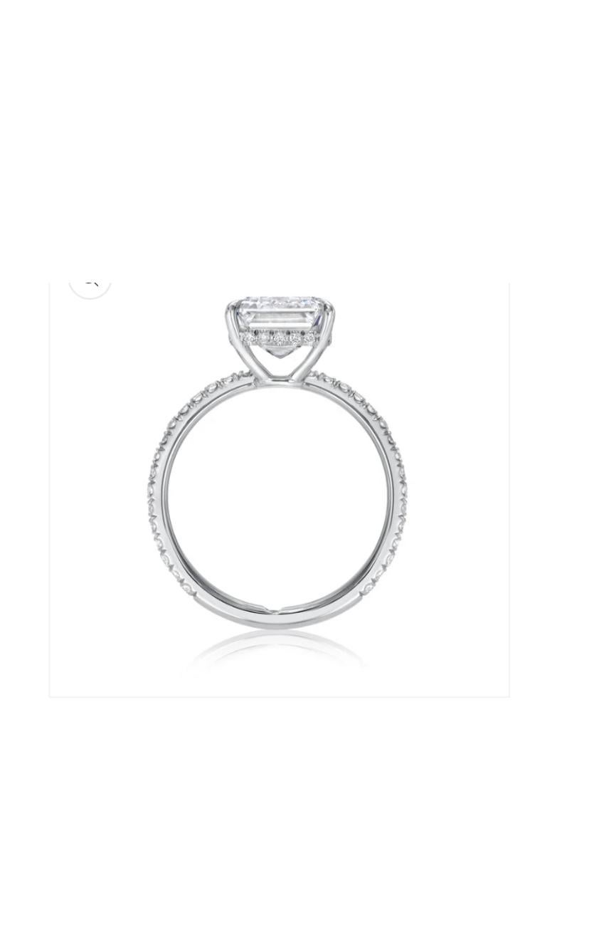 GIA zertifiziert 5,00 Karat Smaragd Form 18k Gold Ring (Smaragdschliff) im Angebot