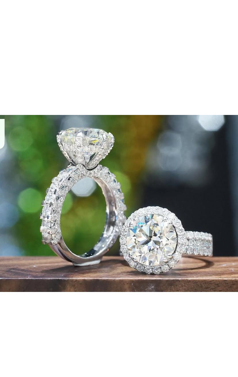 GIA zertifiziert 5,00 Karat F/VS1 Runde Brillant Form Diamant 18K Gold Ring Damen im Angebot