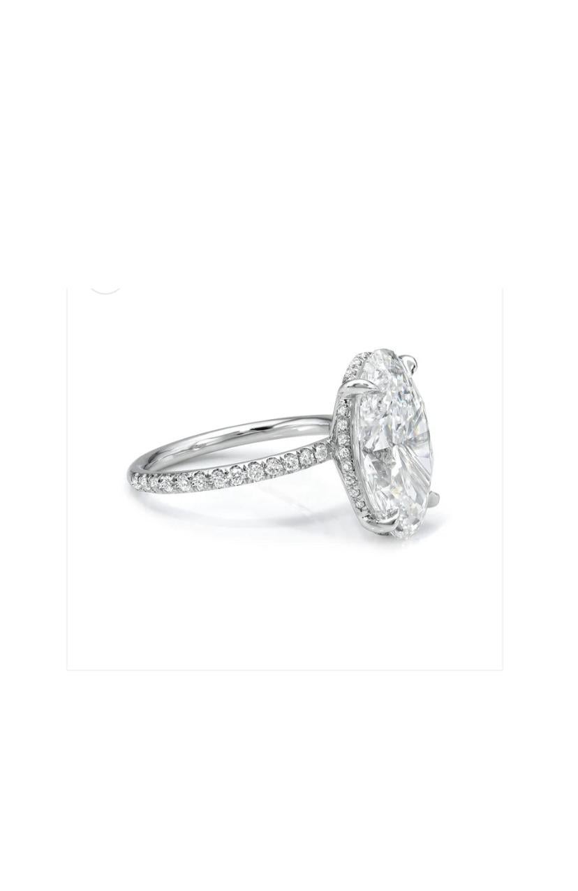 GIA zertifiziert 5,00 Karat FLAWLESS Klarheit E Farbe 18K Gold Solitär Ring (Ovalschliff) im Angebot