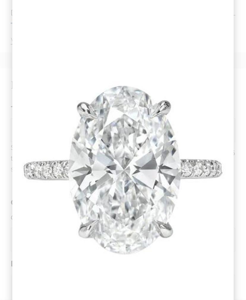 Anello solitario in oro 18 carati certificato GIA da 5,00 carati di purezza E senza difetti in vendita 1