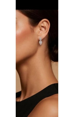 GIA Certified 5.00 Carats Pear Shape Diamonds 18K Gold Earrings