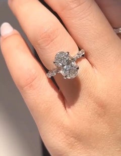 GIA-zertifiziert 5,00 F/VS2 Ct Ovalschliff Naturdiamant 18 Karat Gold Solitär-Ring