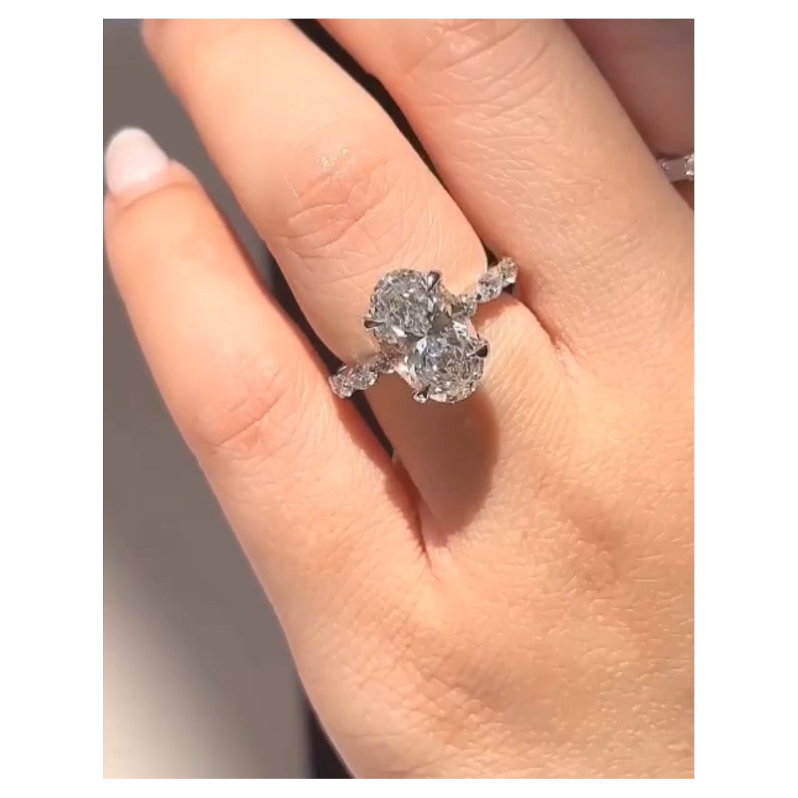 Certifié GIA 5,00  F/VS2 Ct Diamant naturel taille ovale  Bague solitaire en or 18k
