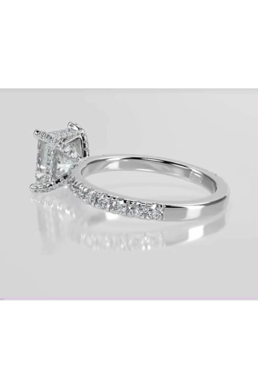 Women's GIA Certified 5.00 Princess Cut Natural Diamond 18K Gold Solitarie Ring For Sale