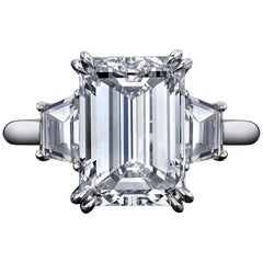 GIA Certified 5.01 Carat Emerald Cut Diamond Ring