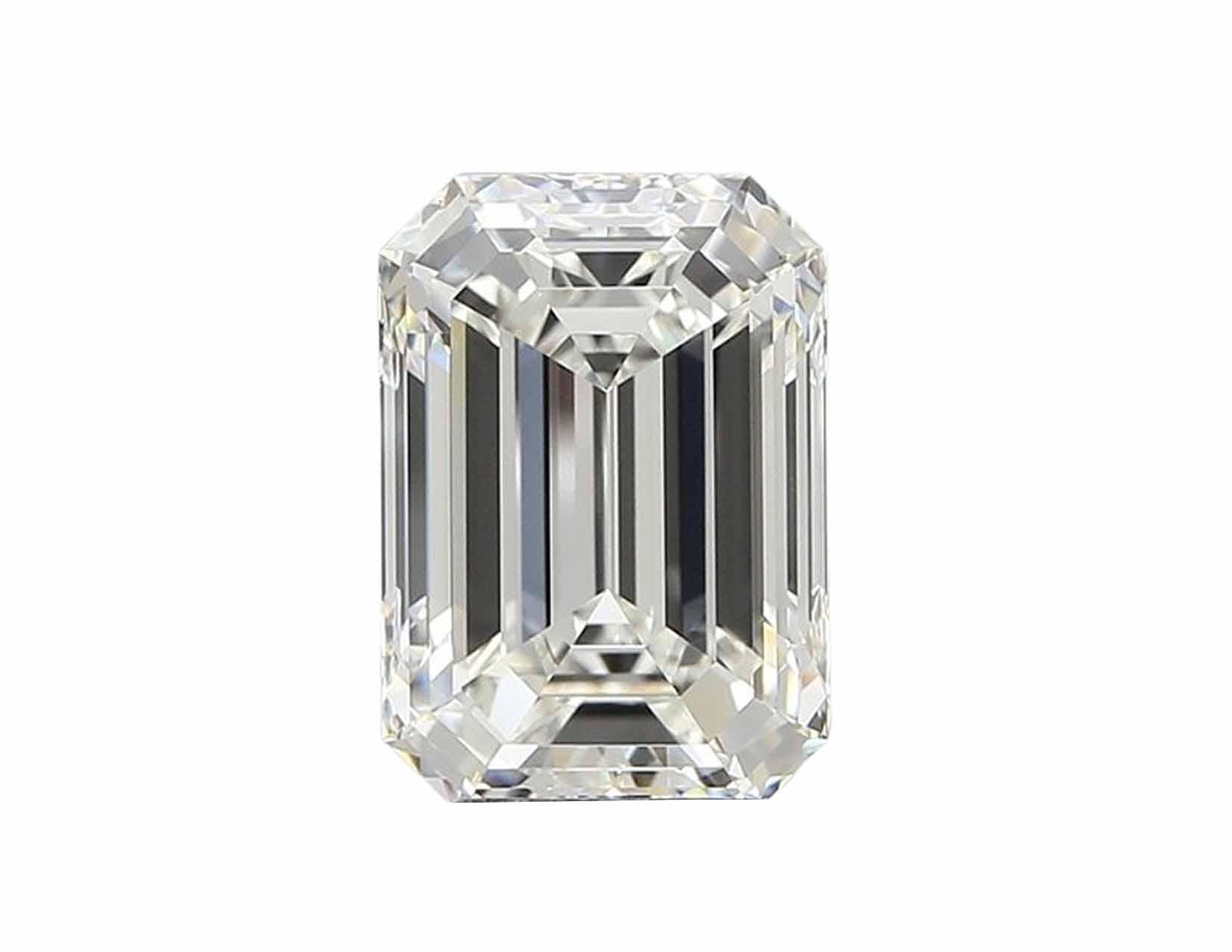 Contemporain Bague certifiée GIA de 5,01 carats avec diamant taille émeraude et baguette effilée Sto en vente