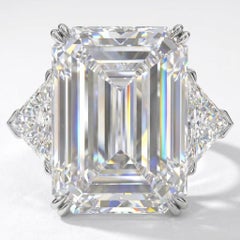 GIA Certified 5.01 Carat Emerald Cut E Color Diamond Ring in Platinum