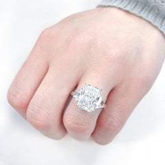 GIA Certified 5.01 Carat H VS2 Radiant 3 Stone Diamond Ring