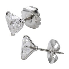 GIA Certified 5.01 Carat Heart Shape Diamond Stud Earrings