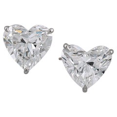 GIA Certified 5.01 Carat Heart Shape Diamond Stud Earrings