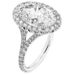 GIA Certified 5.01 Carat Oval Diamond Engagement Ring